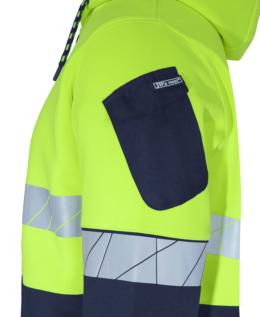 6DPFZ 450G Hi Vis Full Zip Hoodie With Frag Tape
