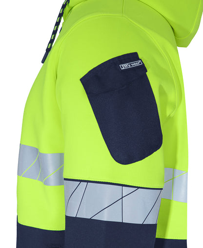 6DPFZ 450G Hi Vis Full Zip Hoodie With Frag Tape