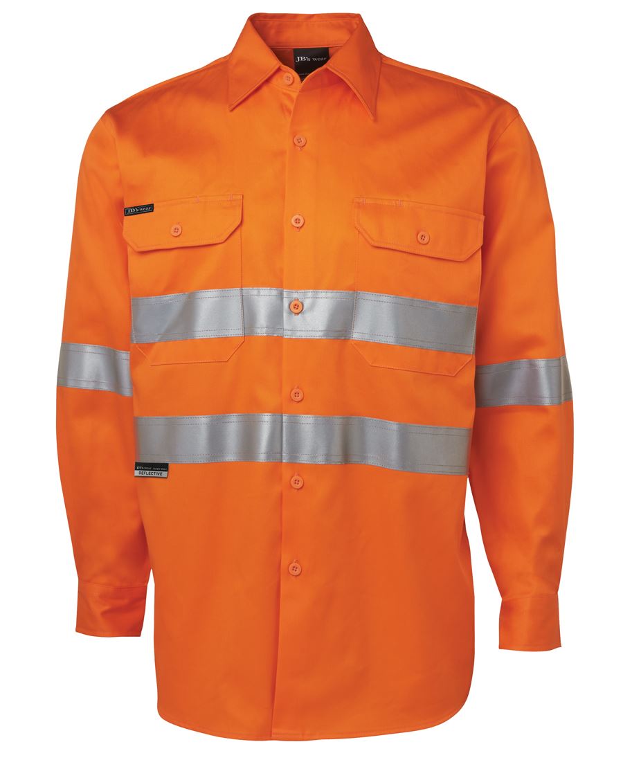 JB's L/S 190G Work Shirt With Reflective Tape Navy -Xs