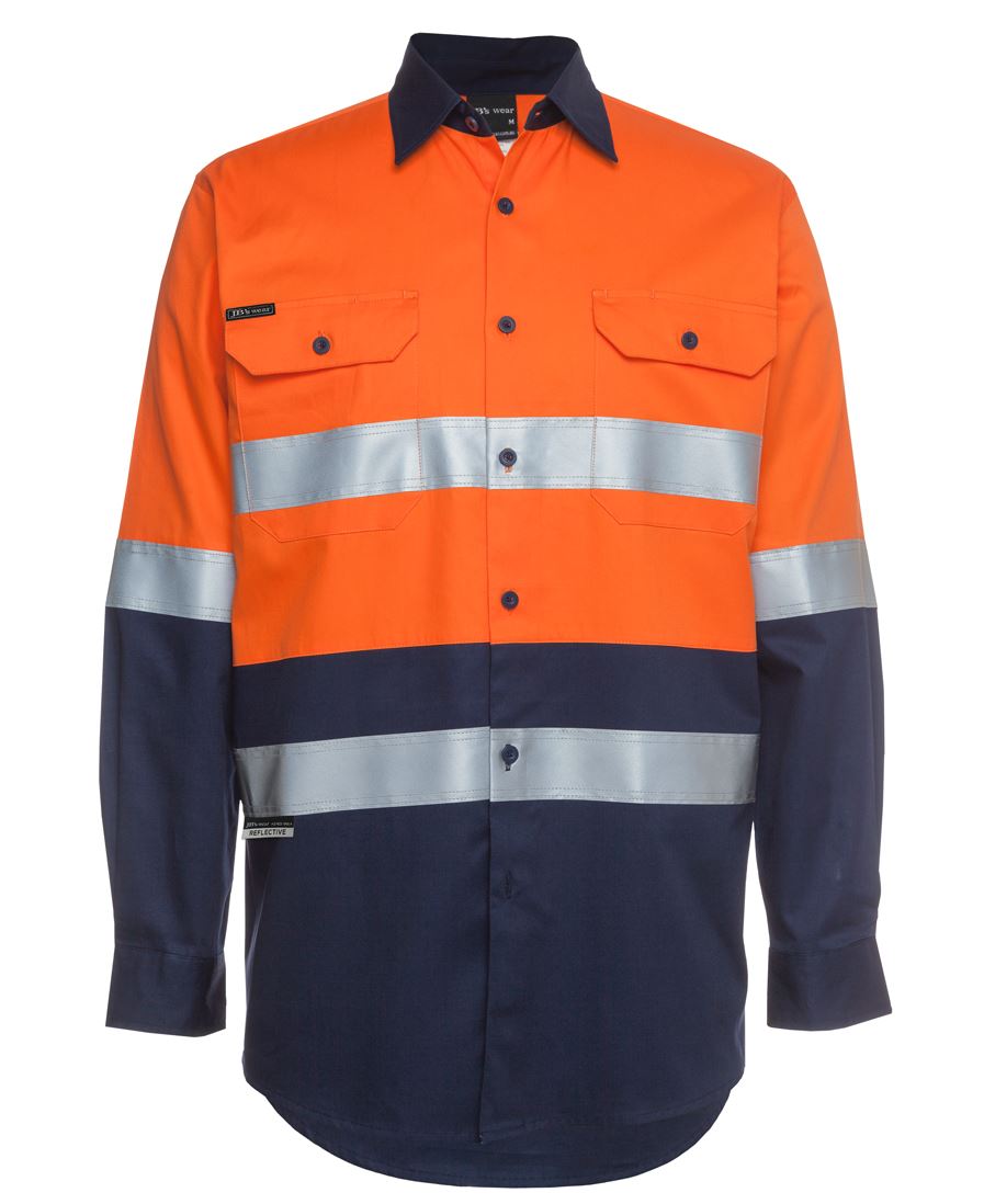 JB's Hv (D+N) L/S 190G Shirt Orange/Navy-Xs