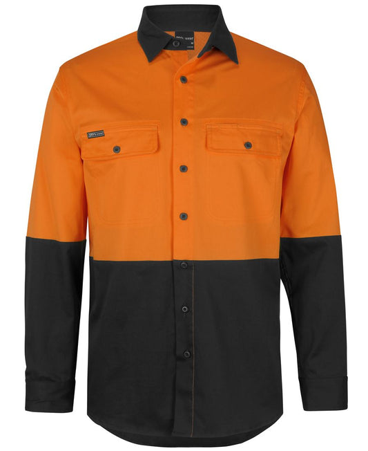 JB's Hv L/S Stretch Work Shirt Orange/Black