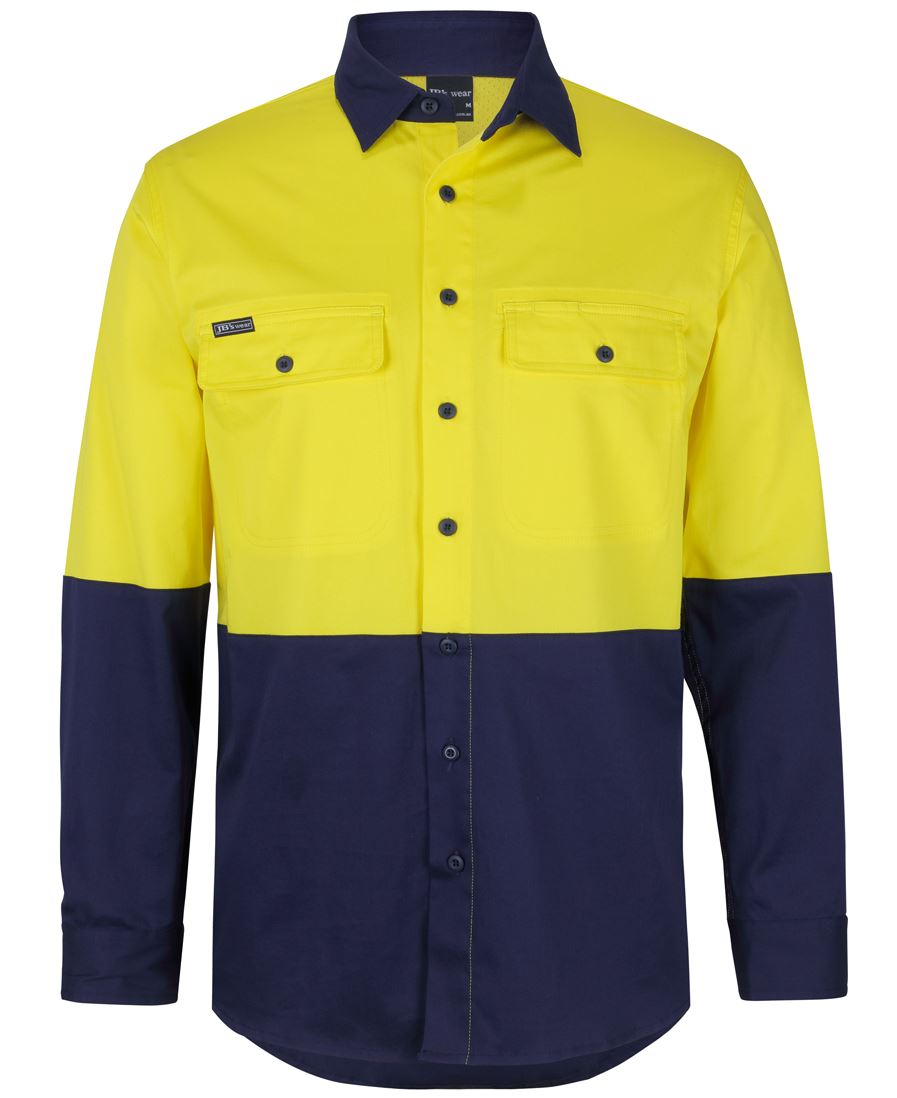 JB's Hv L/S Stretch Work Shirt Orange/Black