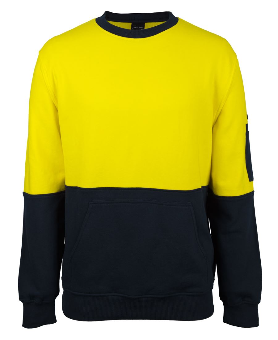 JB's Hv 310 Cotton Crew Neck Fleece Orange/Navy -2Xs