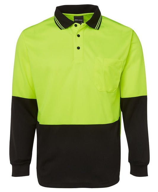 JB's Hv L/S Trad Polo Lime/Black -S