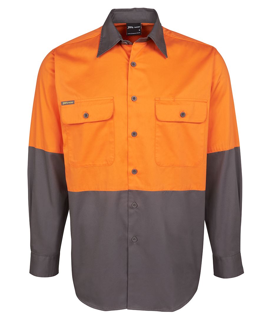 JB's Hv L/S 150G Shirt Orange/Black -3Xs