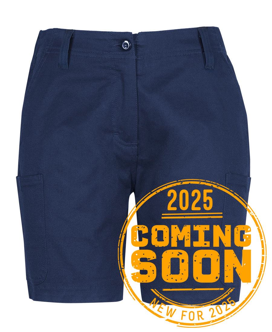 JB's Ladies Multi Pocket Stretch Twill Short Navy-06