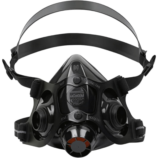 North NORTH 7700 Series Half Face Silicone Respirator Black Medium