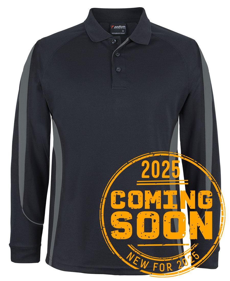 Pdm L/S Bell Polo Black/Aqua
