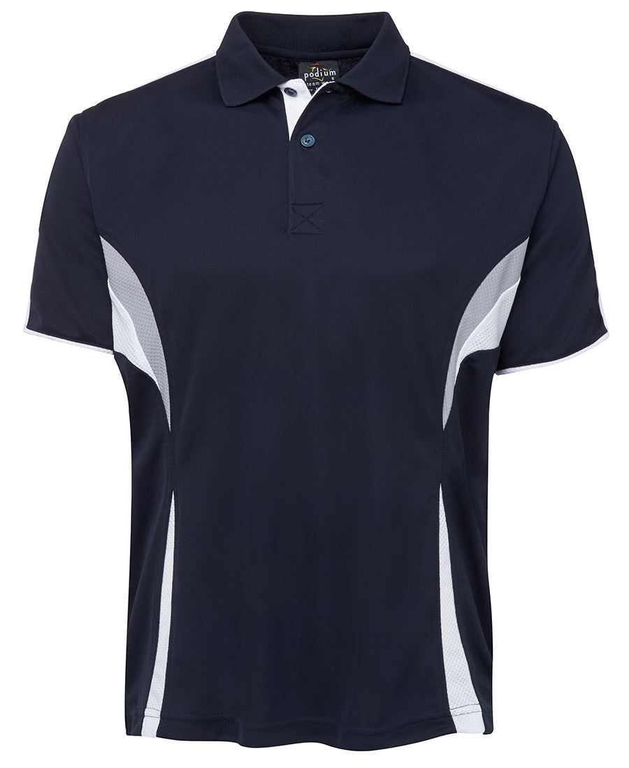 Podium Cool Polo Black/Red/Grey -3Xs