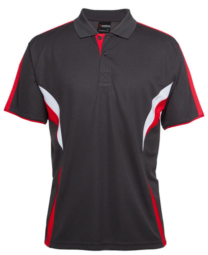 Podium Cool Polo Black/Red/Grey -3Xs