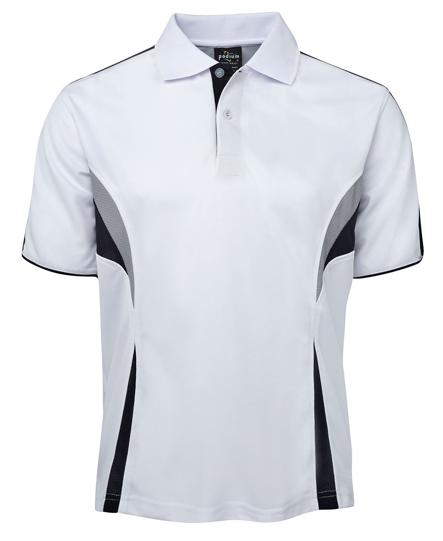 Podium Cool Polo Black/Red/Grey -3Xs