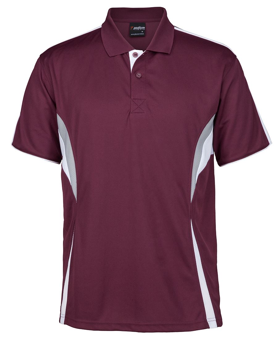 Podium Cool Polo Black/Red/Grey -3Xs
