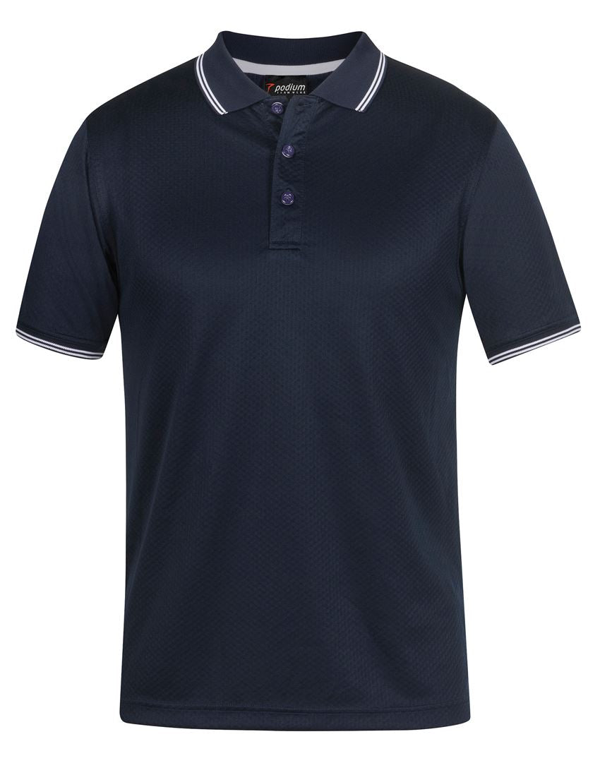 Pdm Jacquard Contrast Polo Navy/White
