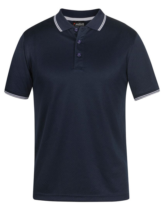 Pdm Jacquard Contrast Polo Navy/White