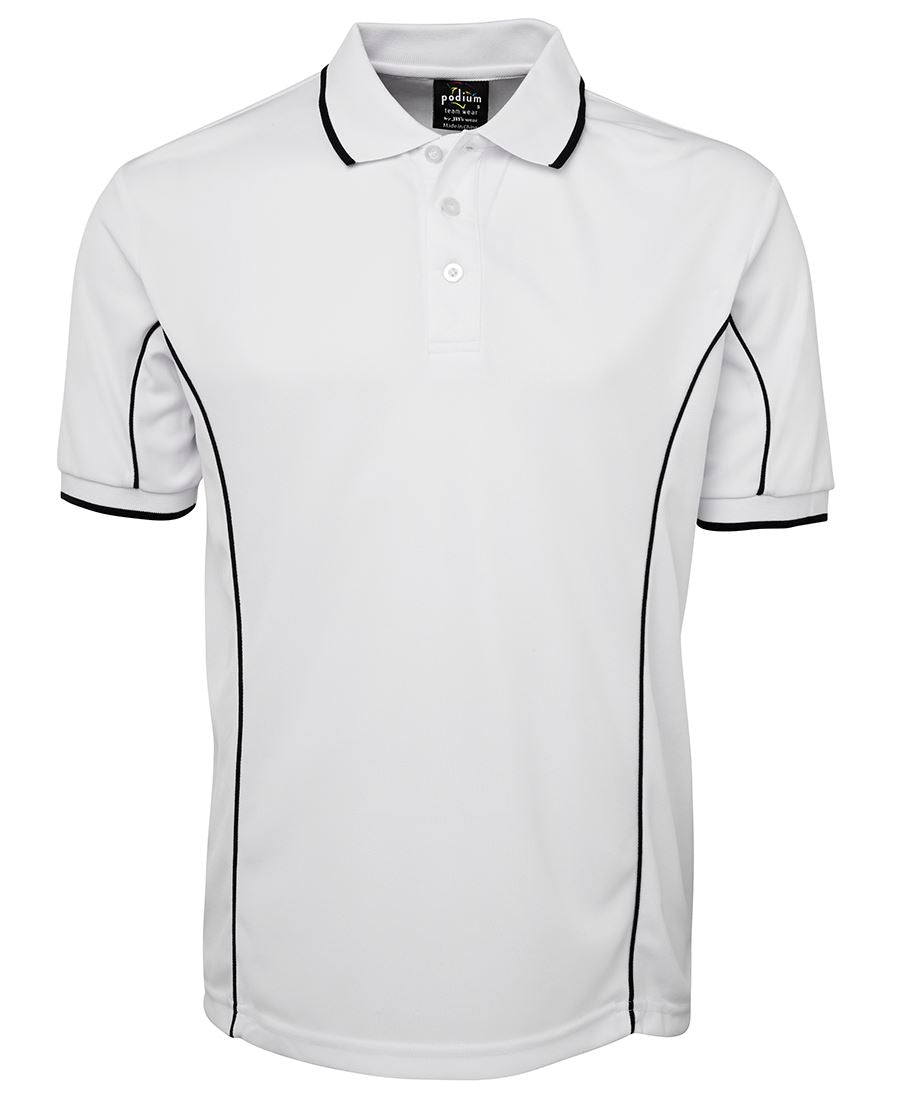 Podium S/S Piping Polo Forest/White-2Xs