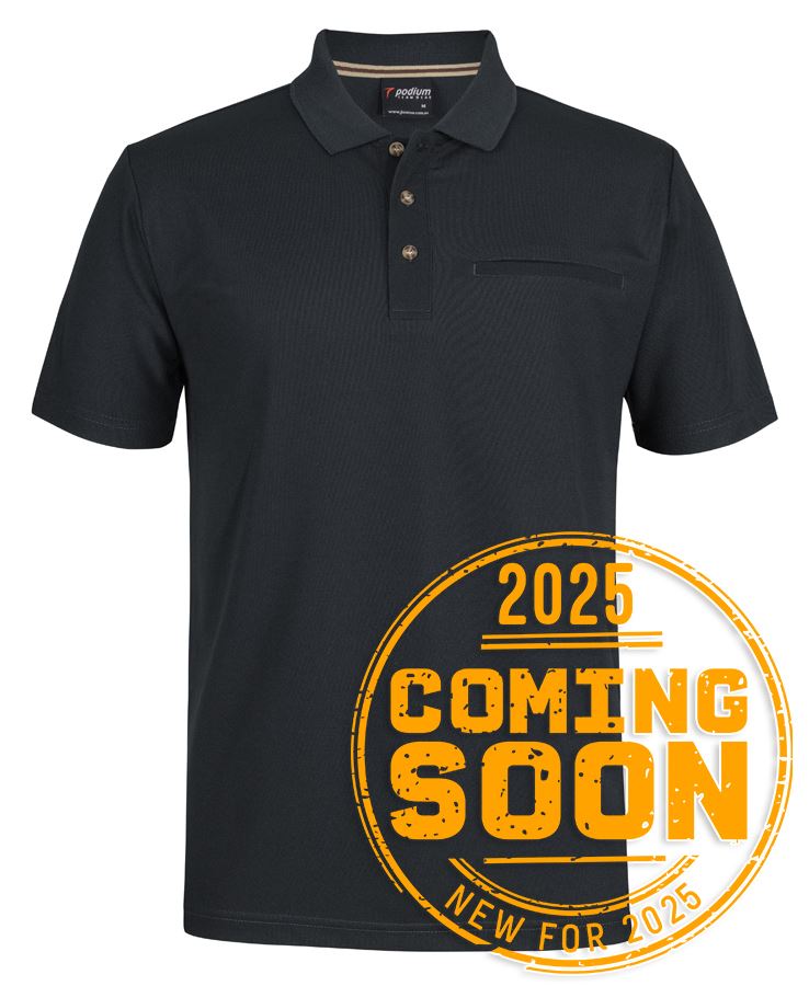 Podium S/S Recycled Polyester Pocket Polo Black