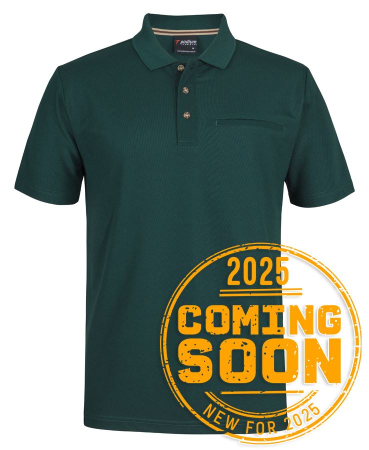 Podium S/S Recycled Polyester Pocket Polo Black