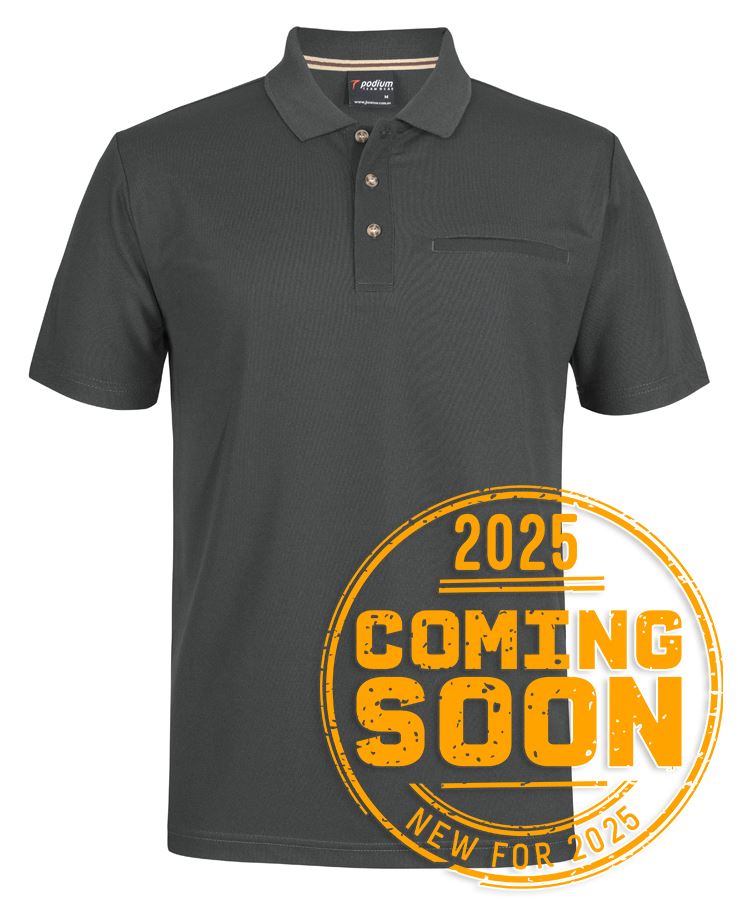 Podium S/S Recycled Polyester Pocket Polo Black