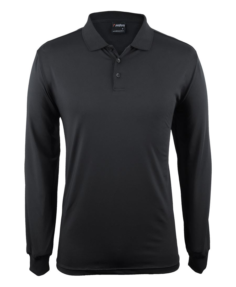 Podium L/S Stretch Polo Black