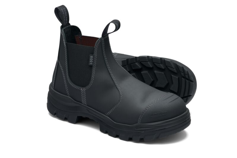 Blundstone 8001 RotoFlex Black water-resistant Platinum leather TPU elastic side safety boot