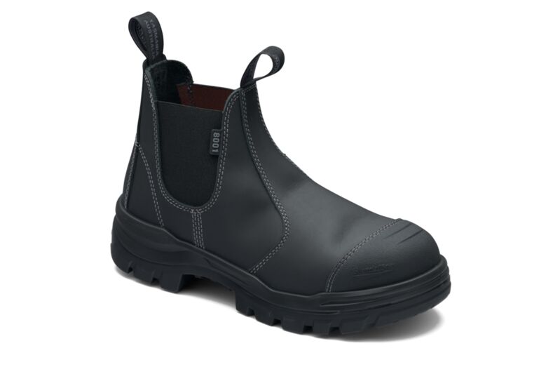 Blundstone 8001 RotoFlex Black water-resistant Platinum leather TPU elastic side safety boot