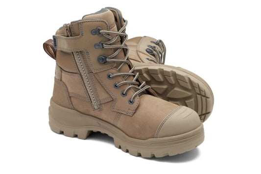 Blundstone 8063 RotoFlex Stone water-resistant nubuck TPU 150mm zip sided safety boot