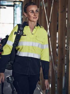 Tencate Tecasafe Plus 700 Womens Taped Hi Vis Flame Resistant Vented Shirt