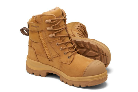 Blundstone 8560 RotoFlex Wheat water-resistant nubuck 150mm zip side safety boot