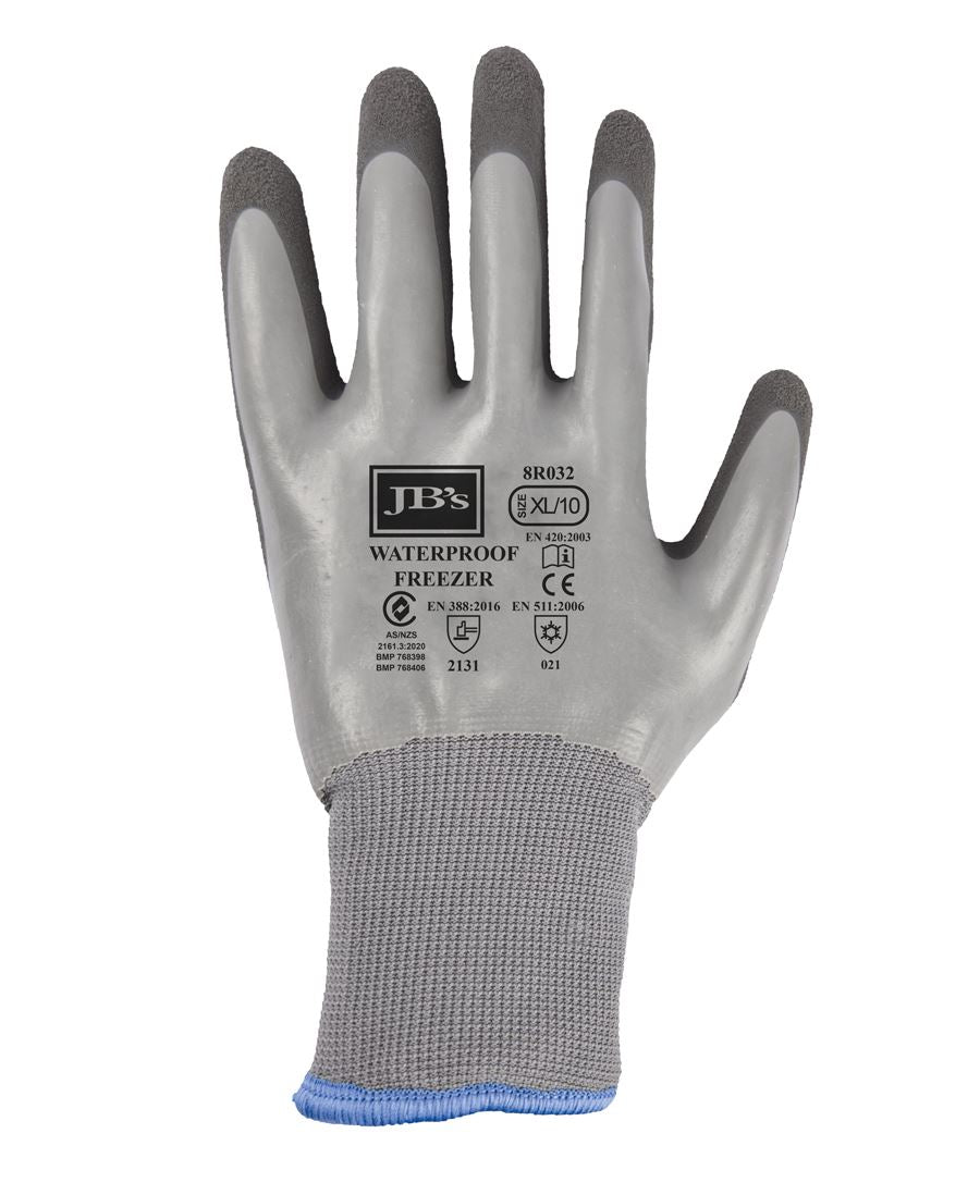 JB's W/Proof Latex Coat Freezer Glove 5Pk Grey/Char-S-07