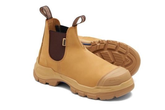 Blundstone 9000 RotoFlex Wheat water-resistant nubuck PU/R elastic side safety boot