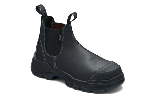 Blundstone 9001 RotoFlex Black water-resistant PU/R Platinum leather elastic side safety boot