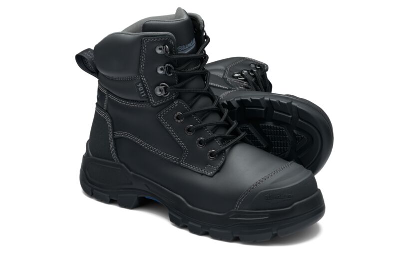 Blundstone 9011 RotoFlex Black water-resistant Platinum leather PU/R 150mm lace up safety boot