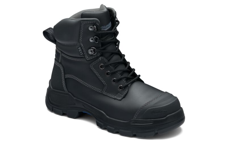 Blundstone 9011 RotoFlex Black water-resistant Platinum leather PU/R 150mm lace up safety boot
