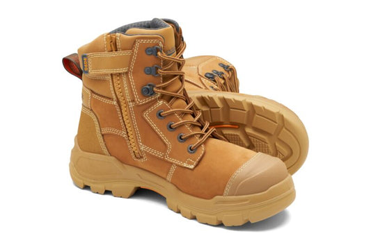 Blundstone 9090 RotoFlex MAX Wheat water-resistant premium nubuck 150mm penetration-resistant zip sided safety boot