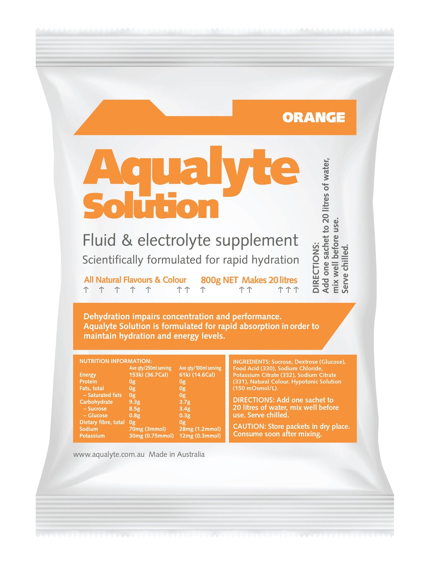 Maxisafe A-O800G5M Orange Flavour, 800g Sachets, Box of 5