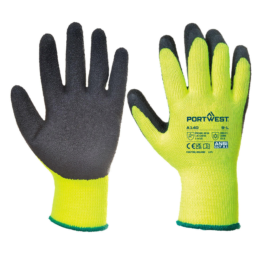 Portwest Thermal Grip Glove - Latex in Black