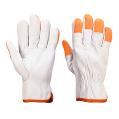 Portwest Orange Tip Driver Gloves (PK12) in White