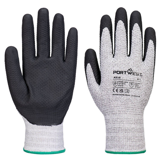 Portwest Grip 13 Nitrile Diamond Knit Glove (Pk12) in Grey/Black