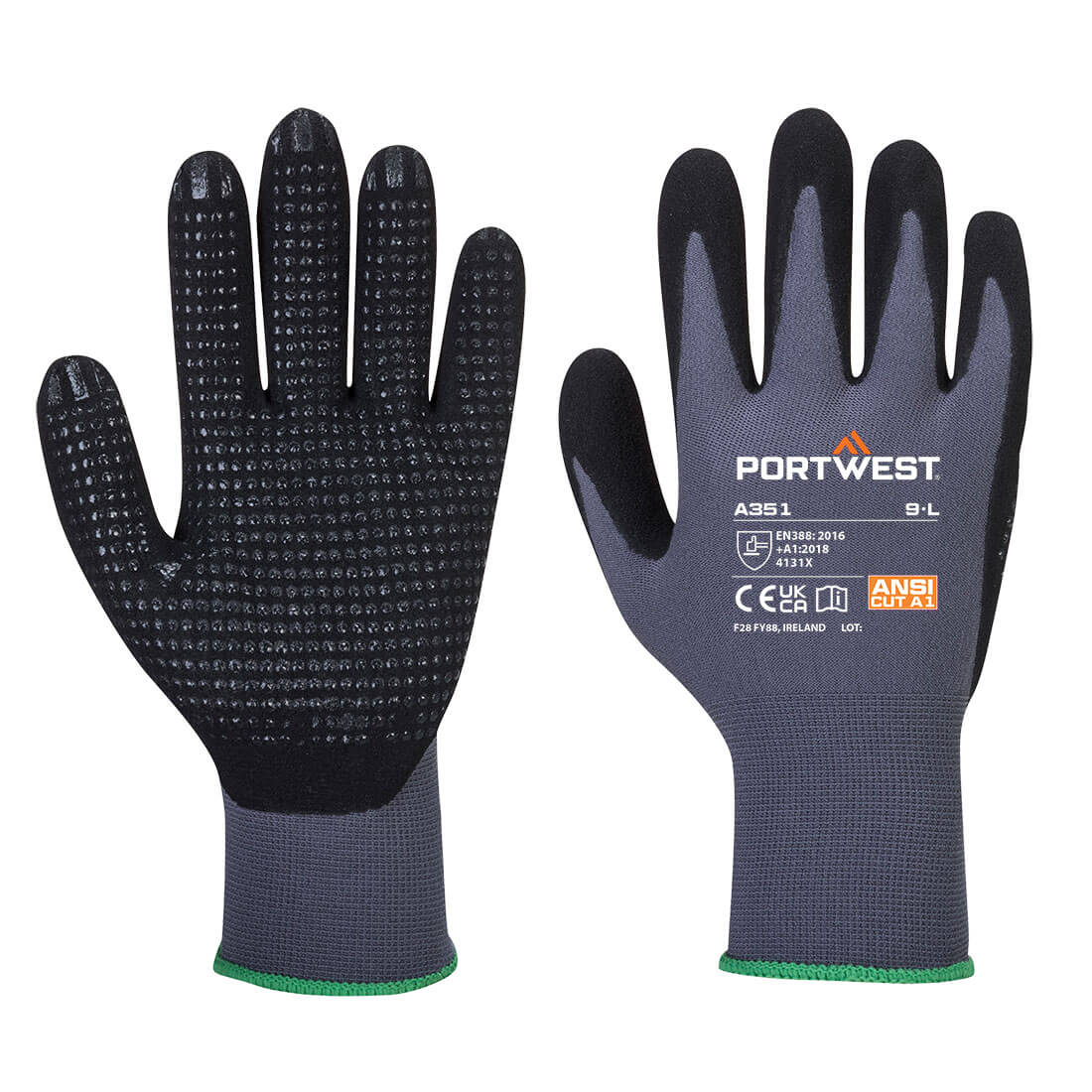 Portwest DermiFlex Plus Glove in Grey/Black
