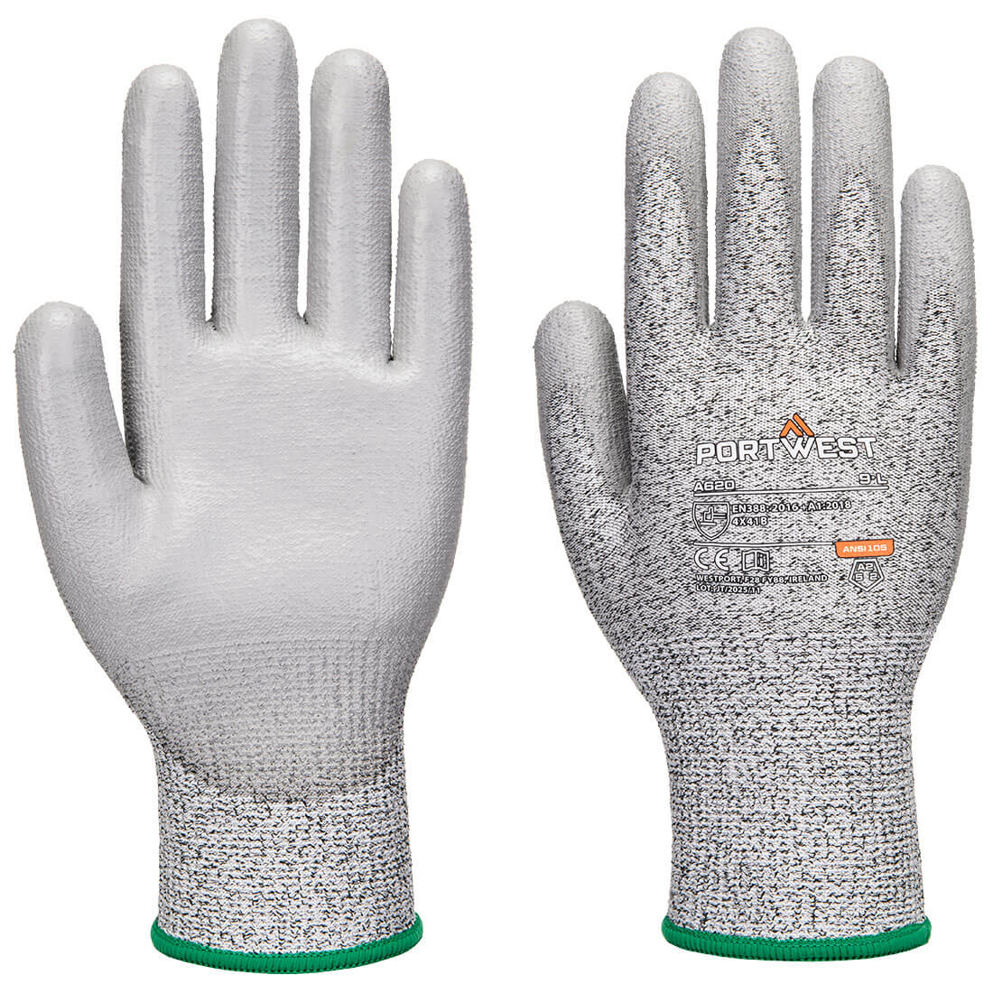 Portwest LR CUT PU Palm Glove in Grey