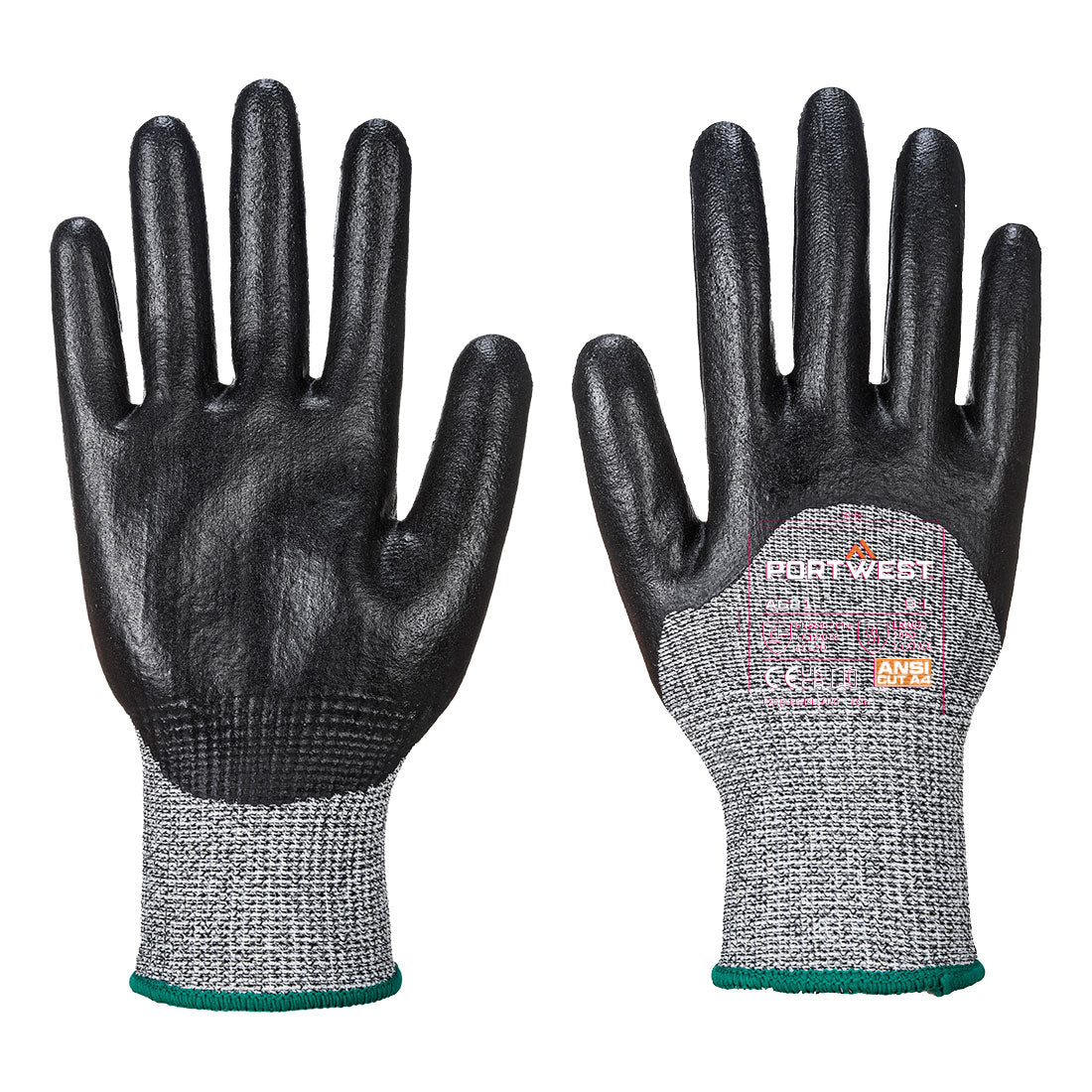 Portwest Cut 3/4 Nitrile Foam Glove in Black