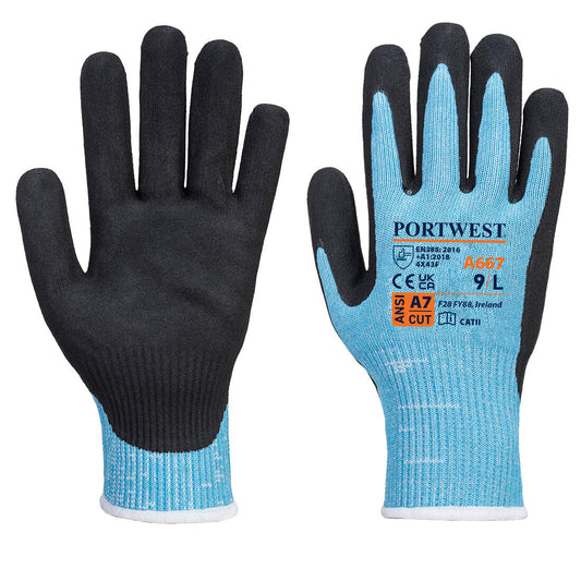Portwest Claymore AHR Cut Glove in Blue/Black
