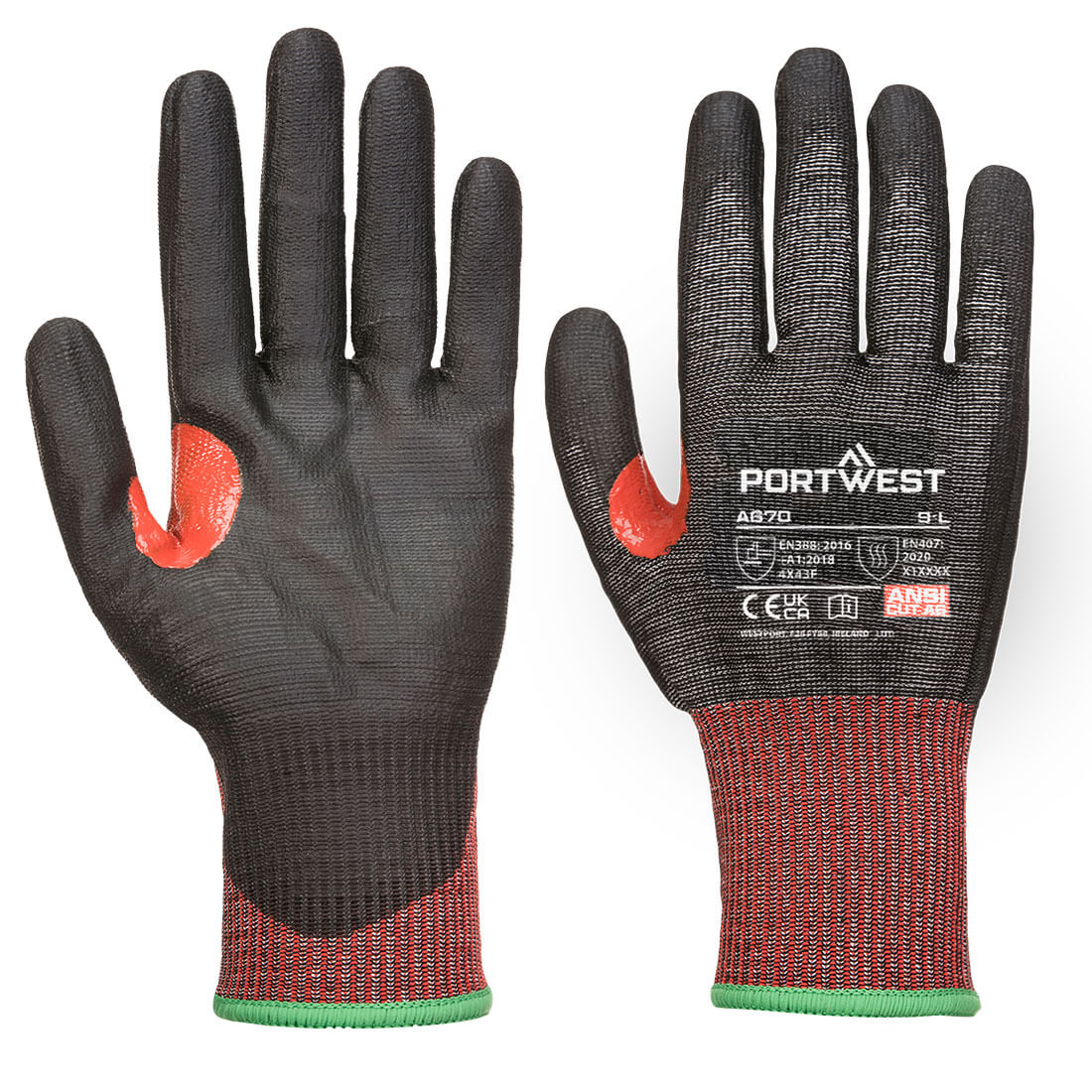 Portwest CS Cut F13 PU Glove in Black
