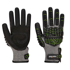 Portwest VHR15 Nitrile Foam Impact Glove in Black/Green