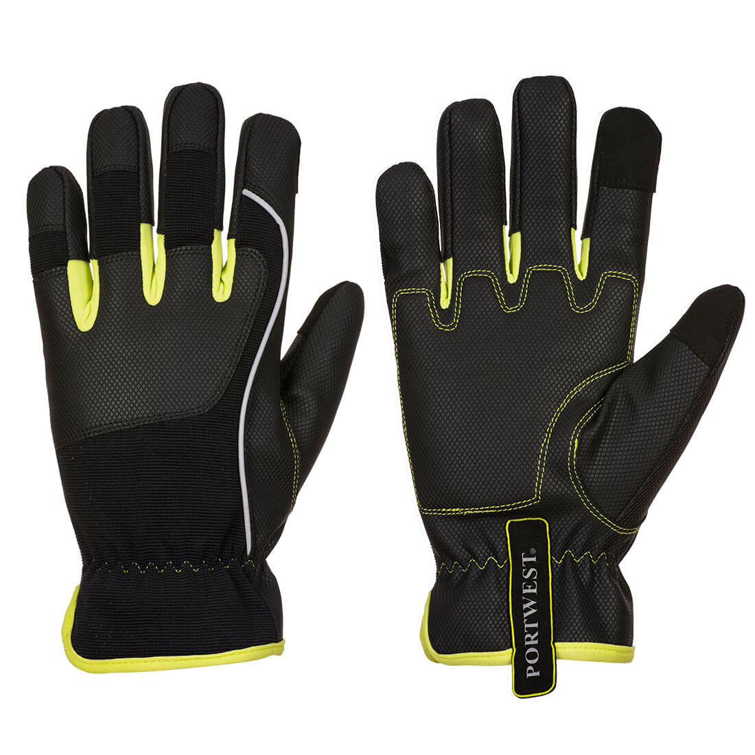 Portwest PW3 Tradesman Glove in Black/Yellow