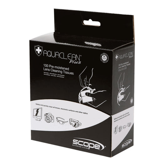 Scope Optics Aqua Clean Plus Dispenser Box - 100 Pre-Moistened Wipes