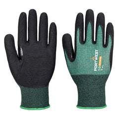 Portwest SG Cut B18 Nitrile Glove (Pk12) in Green/Black