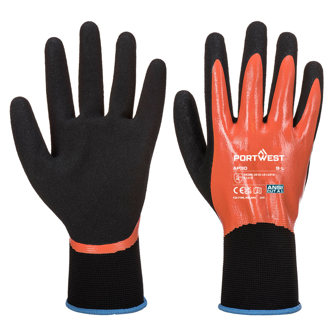 Portwest Dermi Pro Glove in Orange/Black