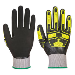 Portwest Waterproof HR Cut Impact Glove in Grey/Black