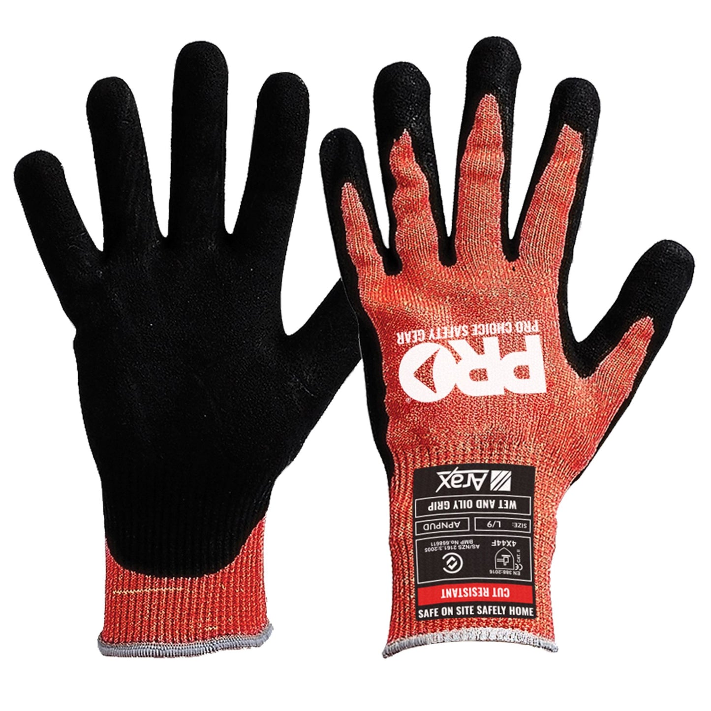 Pro Choice Safety Gear Arax Platinum PU/Nitrile Foam Dip On Red 13G Liner